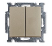 Basic 55 Переключатель 2-клавишный в сборе с лицевой панелью, цвет: Шампань (2006/6/6 UC-93-507)