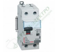 Дифференциальный автоматический выключатель DX3 1П+Н C6А 30MA-AC (арт. 410999)