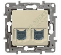 Розетка компьютерная (информационная) RJ11+RJ45 кат. 5UTP, цвет слоновая кость (арт. 672352)