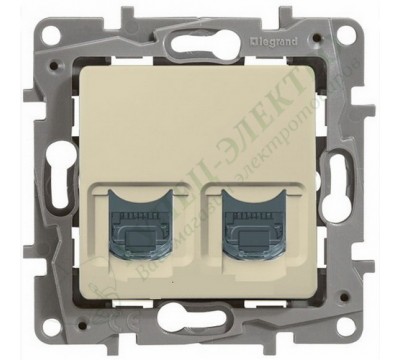Розетка компьютерная (информационная) RJ11+RJ45 кат. 5UTP, цвет слоновая кость (арт. 672352)
