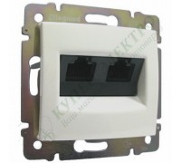 Valena Розетка информациолнная RJ45 UTP, категория 5е, 2 выхода, с захватами, цвет: Белый (арт. 774231)