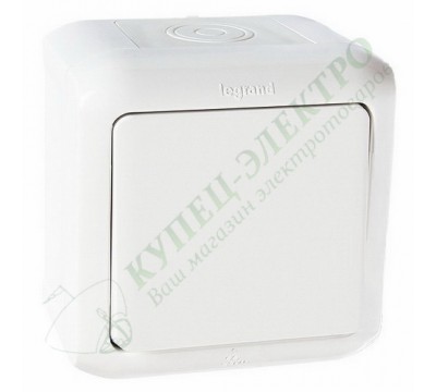 Переключатель одноклавишный IP44, 10А, цвет: Белый (арт. 782304)