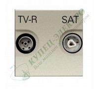 Розетка TV-R-SAT проходная с накладкой, серия Zenit, цвет серебристый (арт. N2251.8 PL)