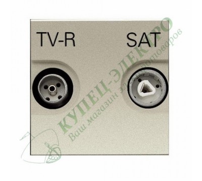 Розетка TV-R-SAT проходная с накладкой, серия Zenit, цвет серебристый (арт. N2251.8 PL)