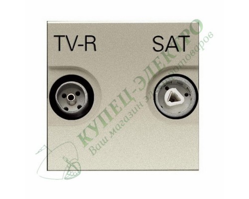 Розетка TV-R-SAT проходная с накладкой, серия Zenit, цвет серебристый (арт. N2251.8 PL)