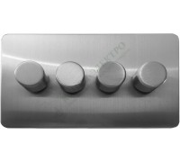 Светорегулятор четырёхклавишный проходной 250В. 500Вт LED 100Вт, серия Excellent, цвет Матовая сталь
