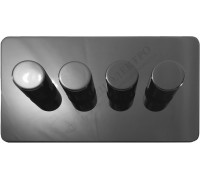 Светорегулятор четырёхклавишный проходной 250В. 500Вт LED 100Вт, серия Excellent, цвет Черный никель