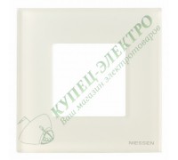 Рамка 1-постовая, 2-модульная, серия Zenit, стекло белое (арт. N2271 CB)
