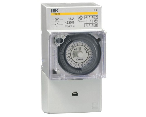 Таймер аналоговый ТЭМ-181 16А 230В на DIN-рейку IEK MTA20-16