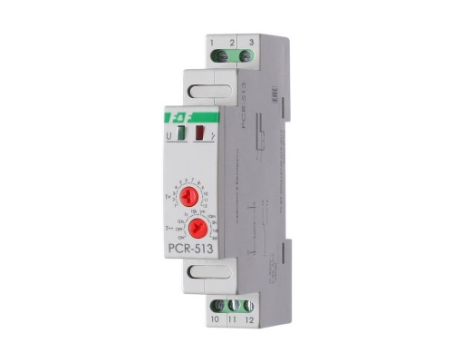 Реле времени PCR-513 (задержка вкл. 230В 8А 1перекл. IP20 монтаж на DIN-рейке) F&F EA02.001.003