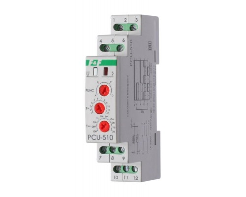 Реле времени PCU-510 (многофункц. 230В 2х8А 2перекл. IP20 монтаж на DIN-рейке) F&F EA02.001.009