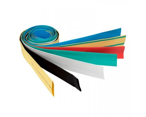 Набор трубок термоусадочных ТУТ 10/5; 12/6; 16/8; 20/10; 25/12.5; 30/15; 40/20 (7 цветов по 7шт 1м) PROxima EKF tut-n-1-r