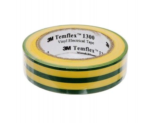 Изолента ПВХ 15мм Temflex 1300 желт./зел. (рул.10м) 3М 7100081324