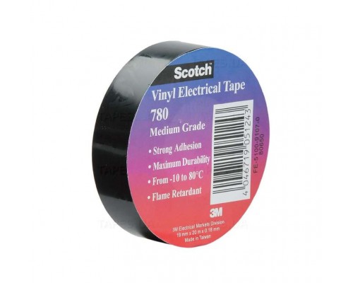 Изолента ПВХ 19мм (рул.20м) Scotch 780 черн. 3М 7000033356