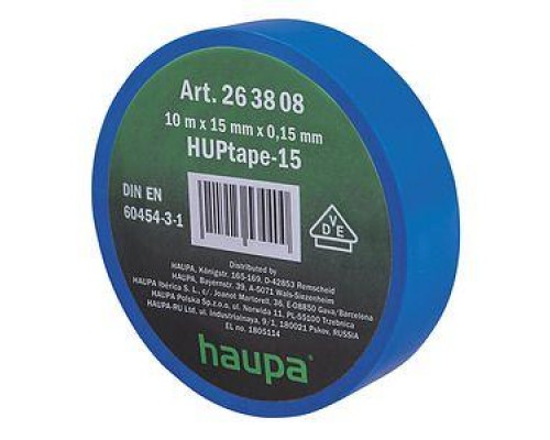 Изолента ПВХ 25мм (рул.20м) син. HAUPA 263870