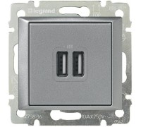 Valena Зарядное устройство с 2-мя USB разъемами, цвет: Алюминий (арт. 770270)