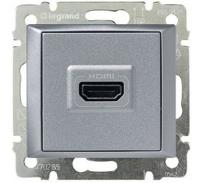 Valena Розетка HDMI для аудио/видеоустройств, цвет: Алюминий (арт. 770285)