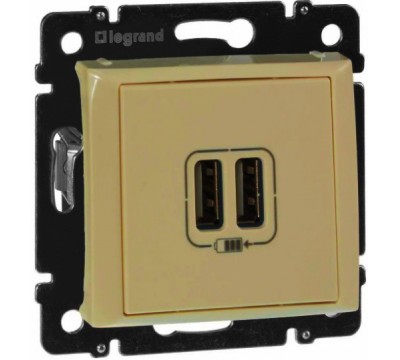 Valena Зарядное устройство с 2-мя USB разъемами, цвет: Слоновая кость (арт. 774170)