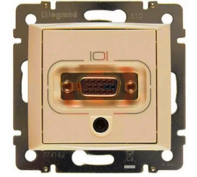 Valena Розетка HD15+Jack 3.5, цвет: Слоновая кость (арт. 774182)
