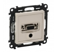 Valena LIFE Розетка для аудио/видео устройств с разьемами HD15/гнездо Jack 3,5мм в сборе с лицевой панелью. Цвет: Слоновая кость (арт. 753270)