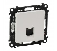 Valena LIFE Компьютерная розетка одиночная RJ45 кат.5е UTP с лицевой панелью. Цвет: Белый (арт. 753070+755410)