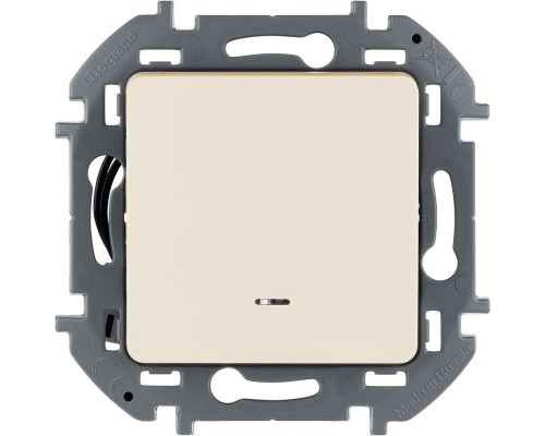 Механизм выключателя 1-кл. Inspiria 10А IP20 250В 10AX с подсветкой / индикацией сл. кость Leg 673611