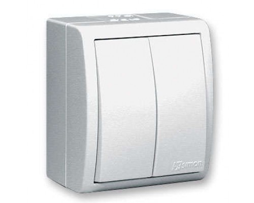 Выключатель 2-кл. ОП Simon 15 Aqua 10А IP54 винт. зажим бел. Simon 1594398-030