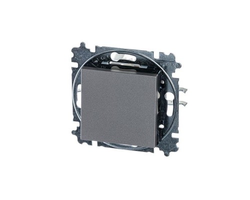Выключатель 1-кл. СП Levit IP20 сталь/дым. черн. ABB 2CHH590145A6069