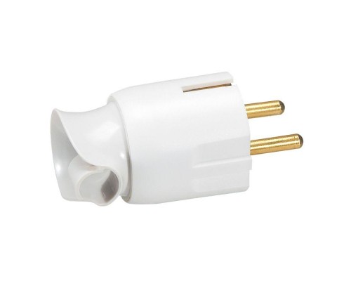 Вилка электрич. каб. Helium 16А 2P+E поворот. бел. Leg 050172