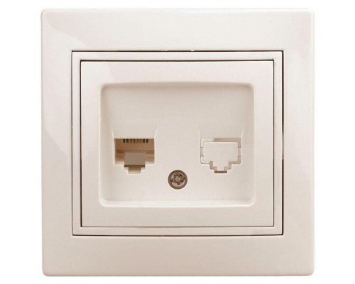Розетка СП Plano 1-303-02 информационная RJ45 IP20 сл. кость Intro Б0027622