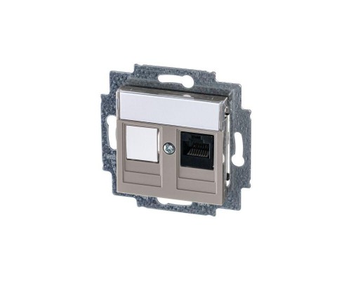 Розетка информационная Levit RJ45 кат. 5e и заглушка кофе макиато ABB 2CHH295117A6018