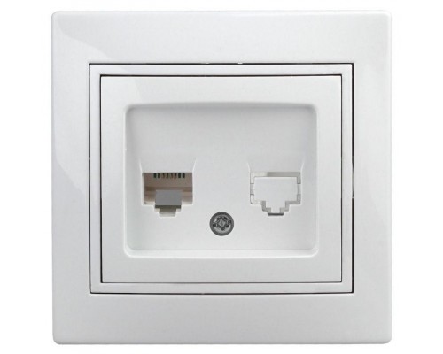 Розетка СП Plano 1-303-01 информационная RJ45 IP20 бел. Intro Б0027621