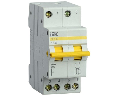 Выключатель-разъединитель трехпозиционный 2п ВРТ-63 16А IEK MPR10-2-016