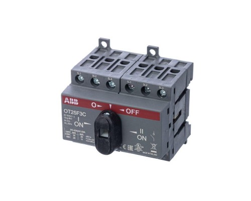 Рубильник реверсивный OT25F3C 25А (20А AC23) ABB 1SCA104863R1001