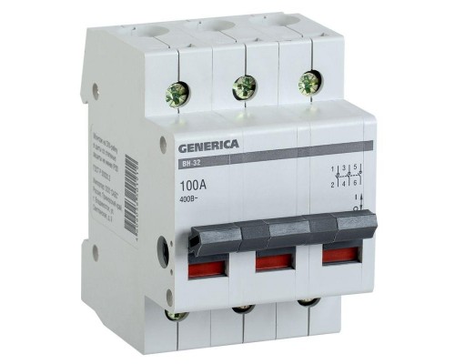 Выключатель нагрузки (мини-рубильник) 3п ВН-32 100А GENERICA IEK MNV15-3-100